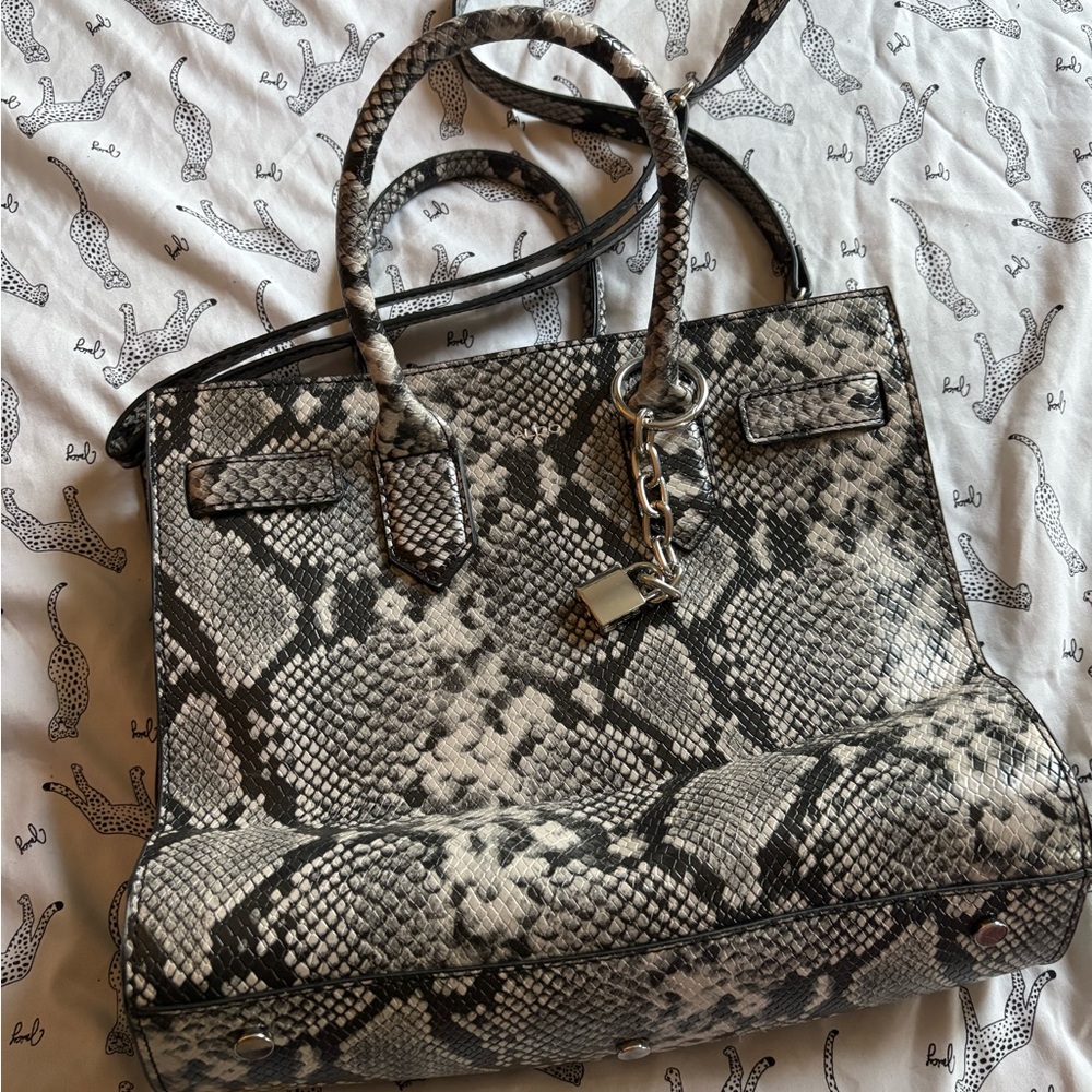 Aldo Monochrome Snake Print Tote